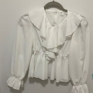 Shein v neck blouse girl 8-10 size white blouse